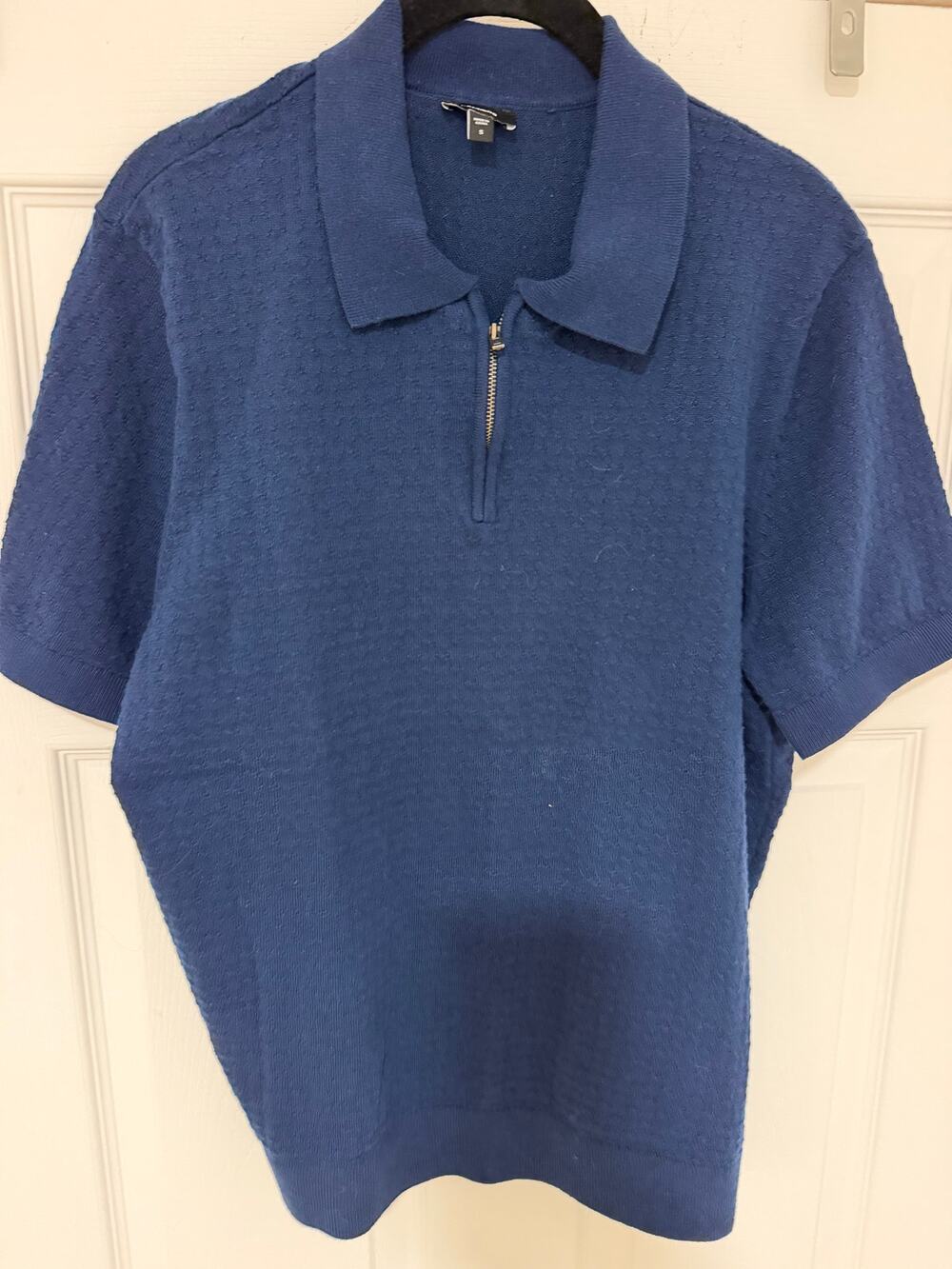 Express - Men's - Navy Blue - Knit zip Polo sweater Shirt -Size Small
